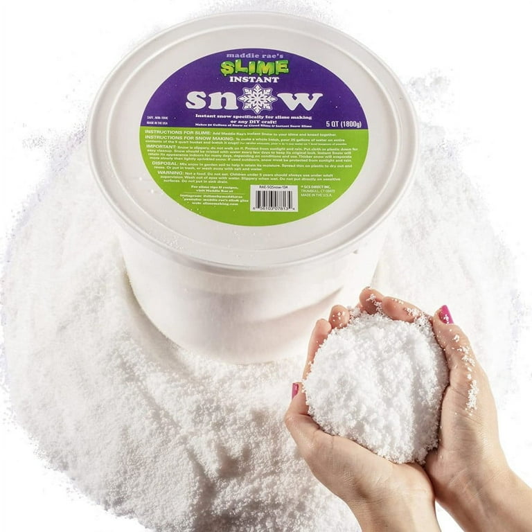 Maddie Rae's Instant Snow XL Pack- Makes 50 GALLONS of Fake Artificial Snow-  Best Powder for Cloud Slime, Made in The USA by Snowonder - Safe Non-Toxic  - for Science Projects, Holidays