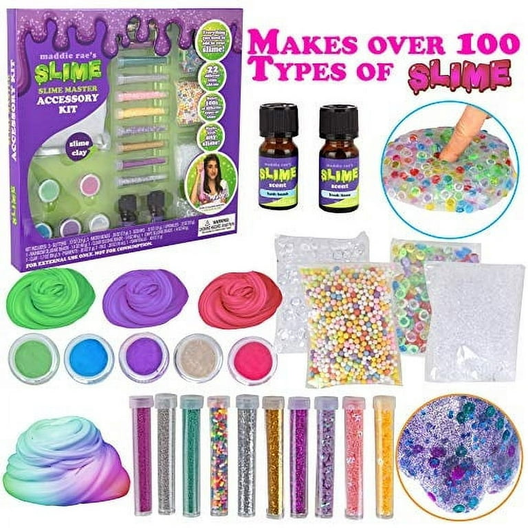 Maddie Rae's Slime Making Master Kit (22 Piece Set)-DIY Supplies Set for  Girls Makes 100+ Types of Slime-Create Cloud, Butter, Clear, Slime w/
