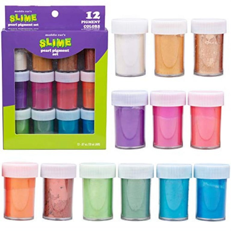 Maddie Rae's Slime Pearl Pigment Powder - 12 Mica Powder Colors - XL (6  Grams each Package), Great for Slime, Soap Making, Candle Making, Bath Bomb  Dye Colorant 