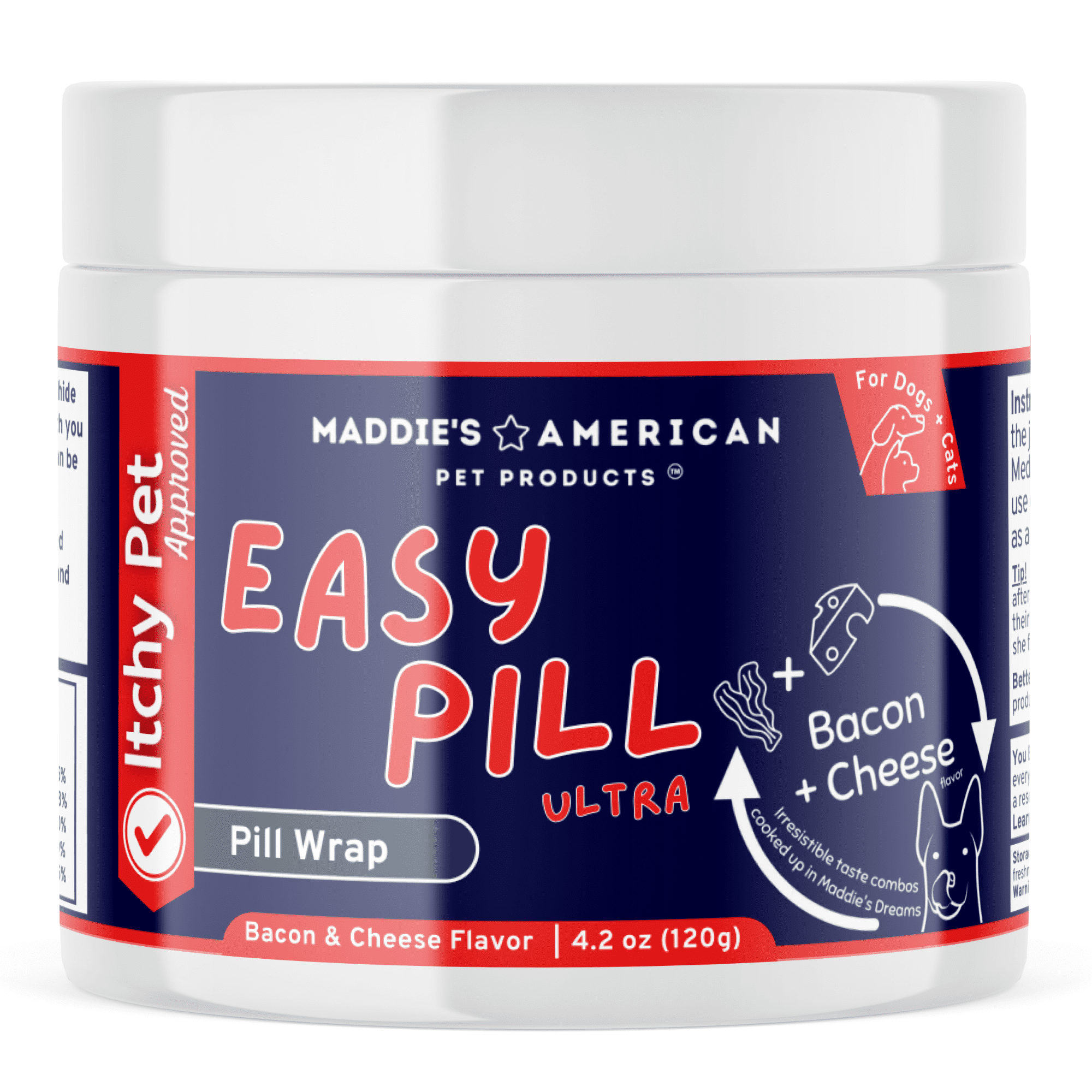 Maddie's American Pet Products Itchy Pet Approved Easy Pill Ultra Treat Wrap Hides all Sizes