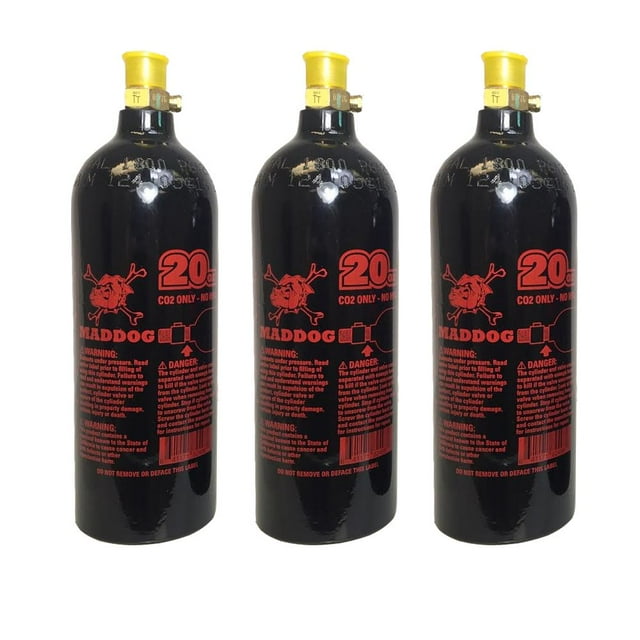 Maddog 20 Oz Refillable Aluminum CO2 Paintball Tank Ships Empty 3 Pack