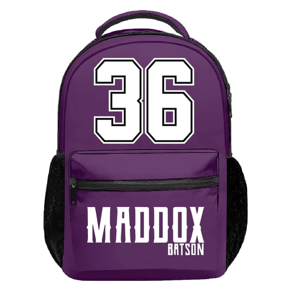 Maddox Batson 36 Logo Backpack Casual Packsack Women Men Outdoor Rucksack Travel Bag