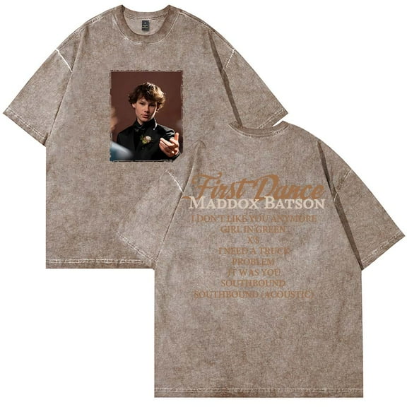 Maddox Batson First Dance T-Shirt Cotton Wash Tee Road To Indio Tour Merch Women Men Short Sleeve Crewneck Tee