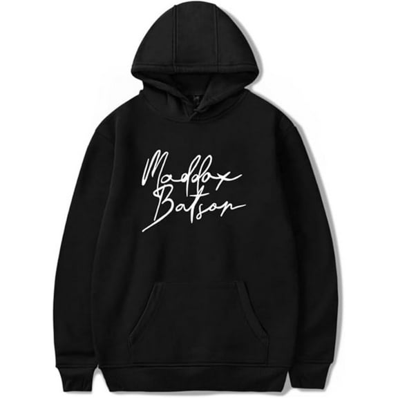 Maddox Batson Hoodie Fashion Pullover Printed Long Sleeve Sweatshirt with Pockets