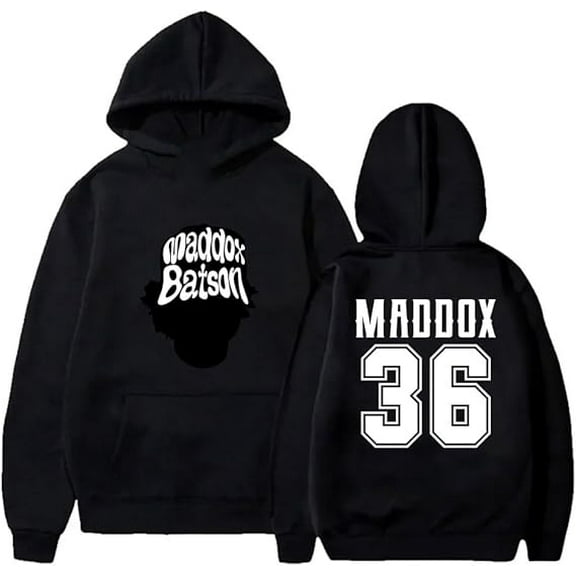 Maddox Batson Hoodie Fashion Pullover Printed Long Sleeve Sweatshirt with Pockets