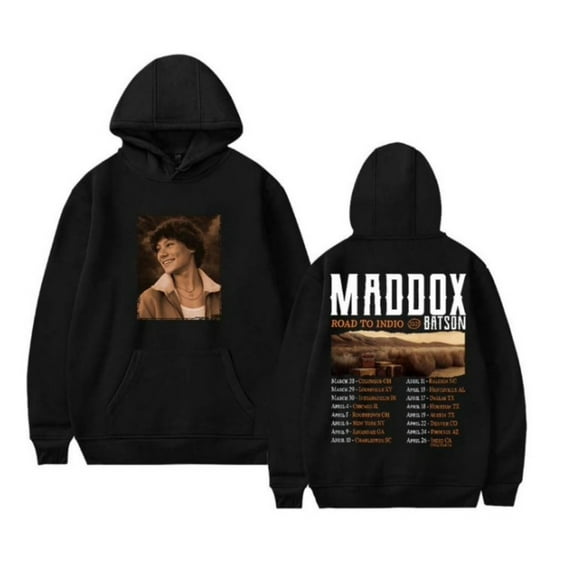 Maddox Batson Hoodie Fashion Pullover Printed Long Sleeve Sweatshirt with Pockets