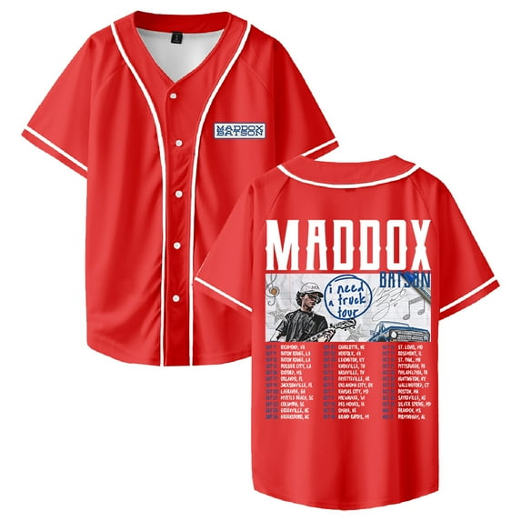 Maddox Batson I Need A Truck Tour Baseball Jersey Short Sleeve Button-up Shirts Women Men Streetwear Tee