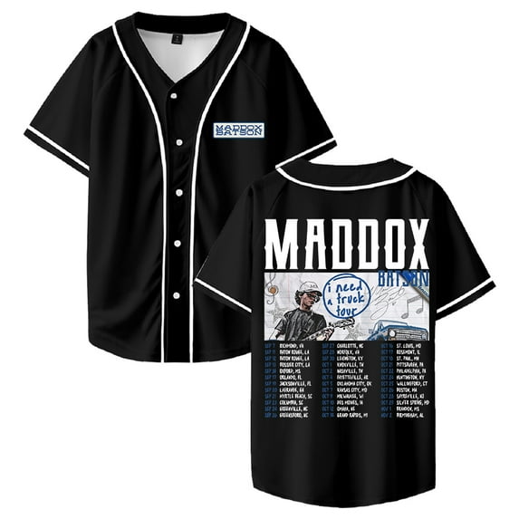 Maddox Batson I Need A Truck Tour Baseball Jersey Short Sleeve Button-up Shirts Women Men Streetwear Tee