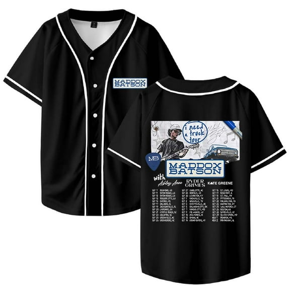 Maddox Batson I Need A Truck Tour Merch Baseball Jersey V-Neck Shirt Women Men Short Sleeve Streetwear Clothes