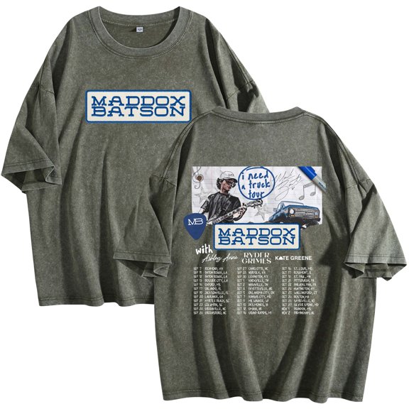 Maddox Batson I Need A Truck Tour Merch T-Shirt Cotton Wash Tee Women Men Short Sleeve Crewneck Tee