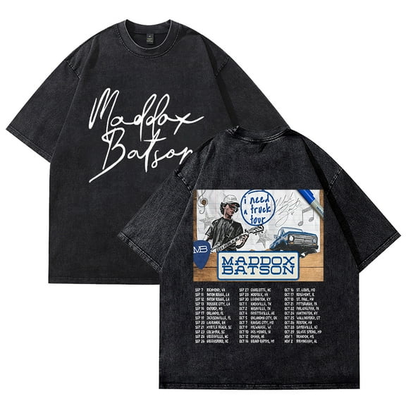 Maddox Batson I Need A Truck Tour T-shirts Merch Unisex Vintage Cotton Wash Tees Short Sleeve O-neck Tops