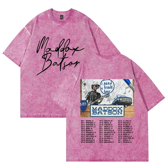 Maddox Batson I Need A Truck Tour T-shirts Merch Unisex Vintage Cotton Wash Tees Short Sleeve O-neck Tops