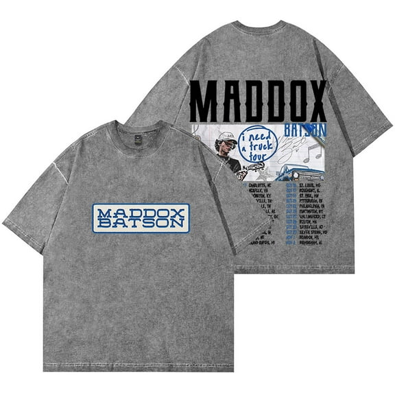 Maddox Batson I Need A Truck Tour Vintage Wash T-Shirts Unisex Fashion Cotton Short Sleeve Tee