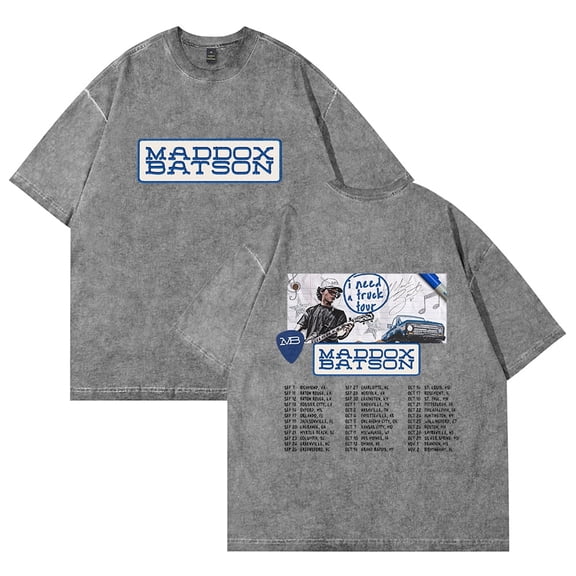Maddox Batson I Need A Truck Tour Washed Cotton T-shirt unisex fashionable round neck short sleeved T-shirt