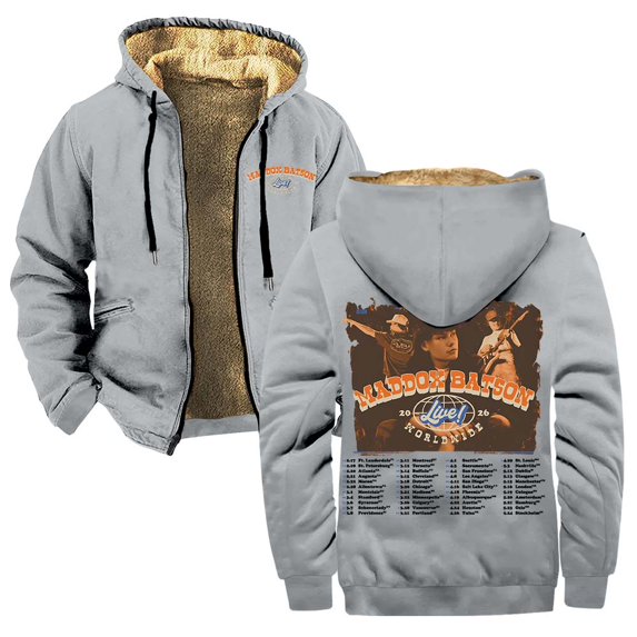 Maddox Batson Live Worldwide Tour Zipper Hoodies Women Men Jacket Parkas Long Sleeve Fashion Streetwear Coat