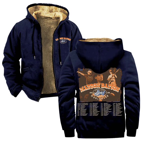 Maddox Batson Live Worldwide Tour Zipper Hoodies Women Men Jacket Parkas Long Sleeve Fashion Streetwear Coat