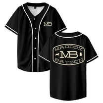 Maddox Batson MB Logo Baseball Jersey Short Sleeve Button-up Shirts Women Men Streetwear Tops