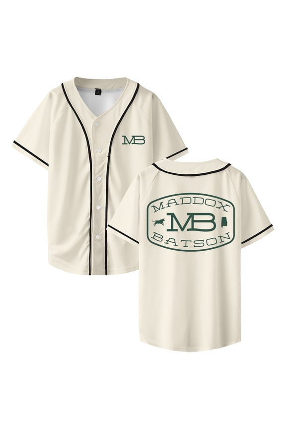 Maddox Batson MB Logo Baseball Jersey Short Sleeve Button-up Shirts Women Men Streetwear Tops