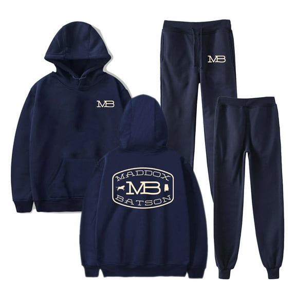 Maddox Batson MB Logo Hoodie Jogger Pants Two Piece Sets Sweatshirts Sweatpants Women Men's Set