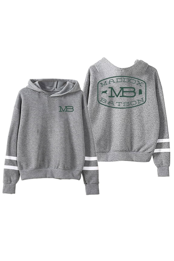 Maddox Batson MB Logo Hoodie Pocketless Parallel Bars Sleeve Streetwear Women Men Hooded Sweatshirt