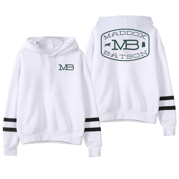 Maddox Batson MB Logo Hoodie Pocketless Parallel Bars Sleeve Streetwear Women Men Hooded Sweatshirt