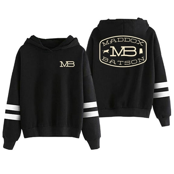 Maddox Batson MB Logo Hoodie Pocketless Parallel Bars Sleeve Streetwear Women Men Hooded Sweatshirt