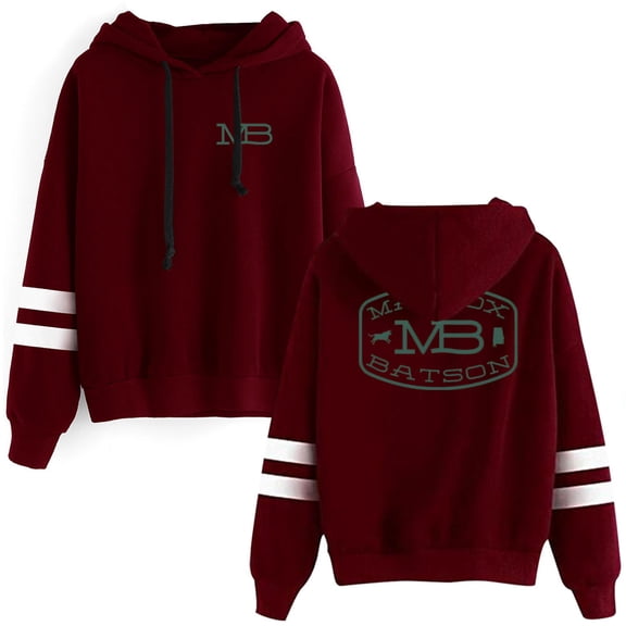 Maddox Batson MB Logo Hoodie Women Men Hooded Pocketless Long Sleeve Sweatshirt Casual Pullovers