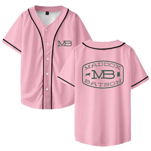 Maddox Batson MB Logo Merch Baseball Jersey Shirt V-Neck Women Men Short Sleeve Streetwear Clothes