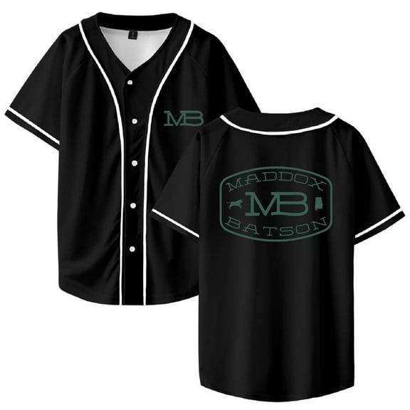 Maddox Batson MB Logo Merch Baseball Jersey Shirt V-Neck Women Men Short Sleeve Streetwear Clothes