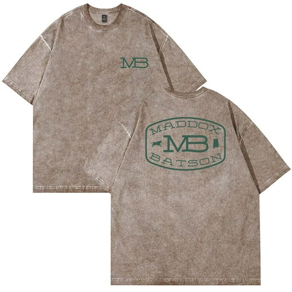 Maddox Batson MB Logo Merch T-Shirt Cotton Wash Tee Women Men Short Sleeve Casual Crewneck Tee