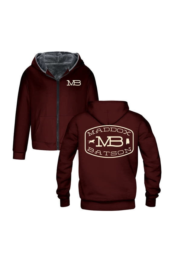 Maddox Batson MB Logo Zipper Hoodie Long Sleeve Streetwear Men Women Jacket Parkas Winter Coat