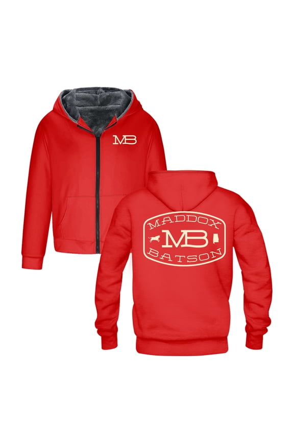 Maddox Batson MB Logo Zipper Hoodie Long Sleeve Streetwear Men Women Jacket Parkas Winter Coat