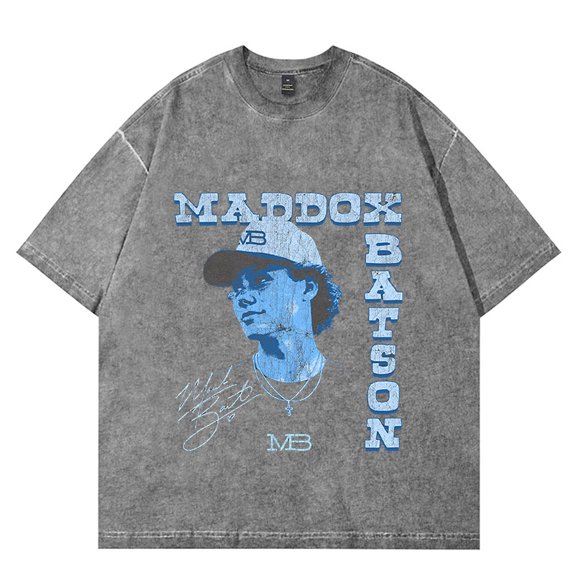 Maddox Batson MB Photo Vintage Wash T-Shirts Cosplay Women Men Cotton Short Sleeve Tee