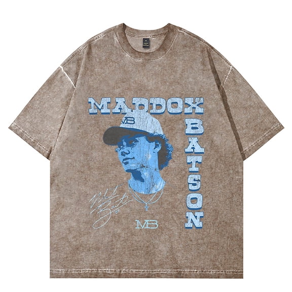 Maddox Batson MB Photo Vintage Wash T-Shirts Cosplay Women Men Cotton Short Sleeve Tee