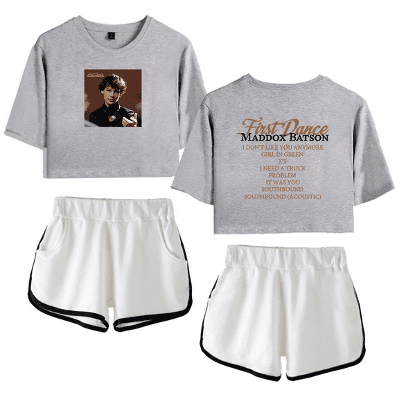 Maddox Batson Merch First Dance Crop Top T-shirt Women Girl Short Sleeve Graphic Suit