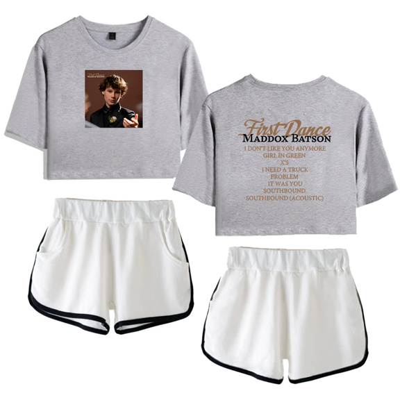 Maddox Batson Merch First Dance Crop Top T-shirt Women Girl Short Sleeve Graphic Suit