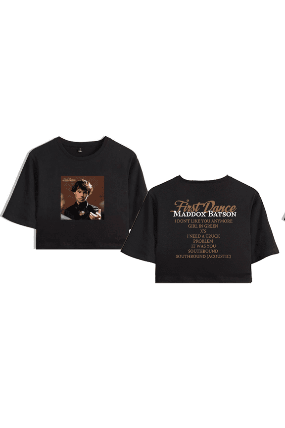 Maddox Batson Merch First Dance Crop Top T-shirt Women Girl Short Sleeve Graphic Tee