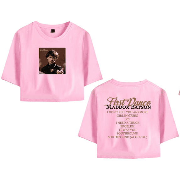 Maddox Batson Merch First Dance Crop Top T-shirt Women Girl Short Sleeve Graphic Tee