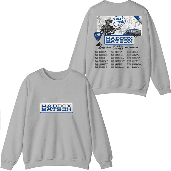 Maddox Batson Merch I Need a Truck Tour Crewneck Sweatshirt Men Women Long Sleeve Graphic Top