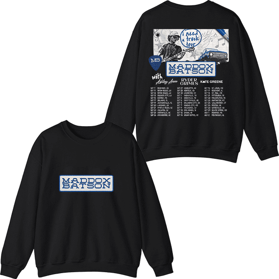 Maddox Batson Merch I Need a Truck Tour Crewneck Sweatshirt Men Women Long Sleeve Graphic Top