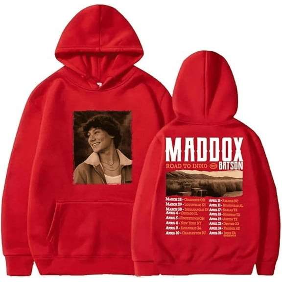 Maddox Batson Merch  Road To Indio Tour  Hooded Drawstring Pocket Sweatshirt Men/women  Pullover