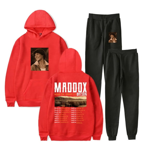 Maddox Batson Road To Indio Tour 2025 Hoodie Jogger Pants Two Piece Set Women Men Sweatshirts+Sweatpants