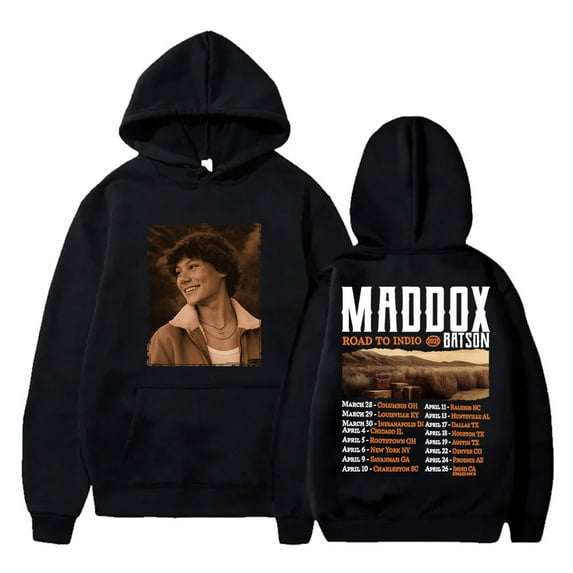 Maddox Batson Road To Indio Tour 2025 Hoodies Cosplay Unisex Long Sleeve Hooded Sweatshirts Pullover