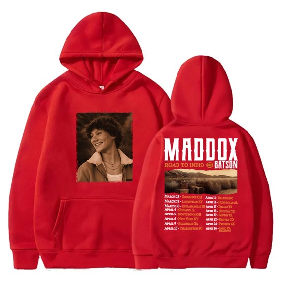Maddox Batson Road To Indio Tour 2025 Hoodies Cosplay Unisex Long Sleeve Hooded Sweatshirts Pullover