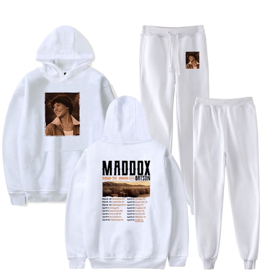 Maddox Batson Road To Indio Tour 2025 Men/Women Fall Suit Hoodies Sportswear Hooded Ankle Banded Pant Two Piece Set