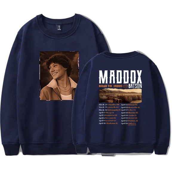 Maddox Batson Road To Indio Tour 2025 Men/Women Long Sleeve Crew Neck Sweater Men/Women Longsleeve Sweater