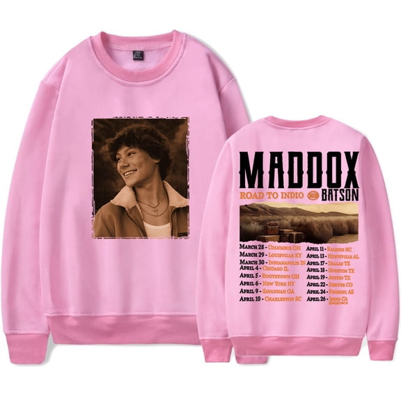 Maddox Batson Road To Indio Tour 2025 Merch Long Sleeve Tee Unisex Fashion Crewneck Sweatshirts