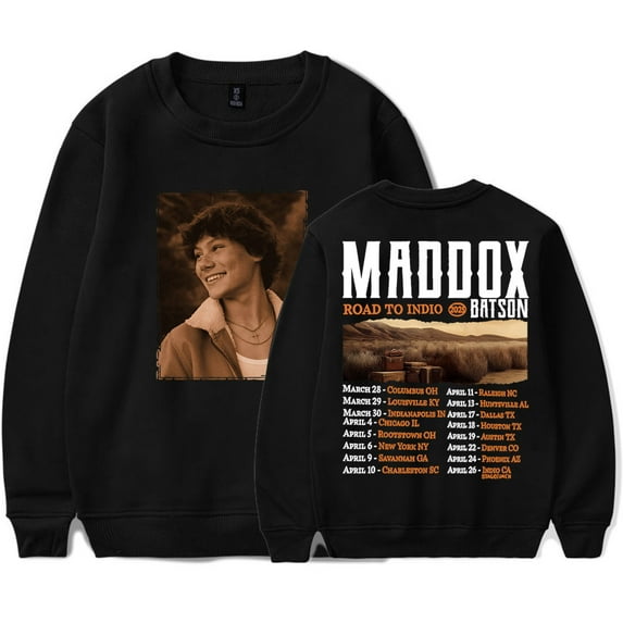 Maddox Batson Road To Indio Tour 2025 Merch Long Sleeve Tee Unisex Fashion Crewneck Sweatshirts