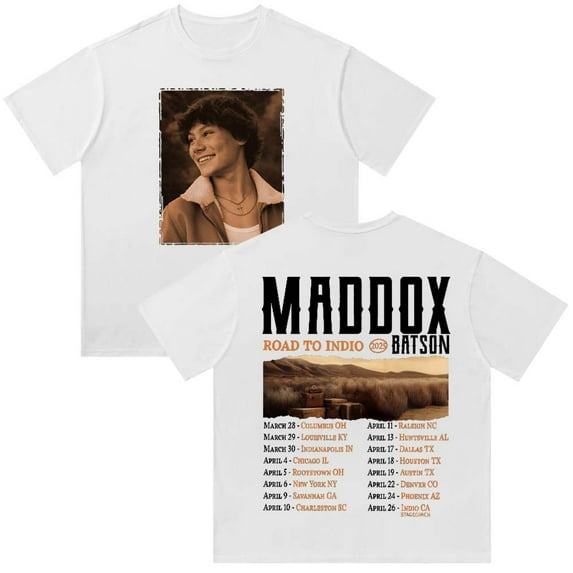 Maddox Batson Road To Indio Tour 2025 Merch T-Shirt Crewneck Cotton Tee Women Men Short Sleeve Clothes