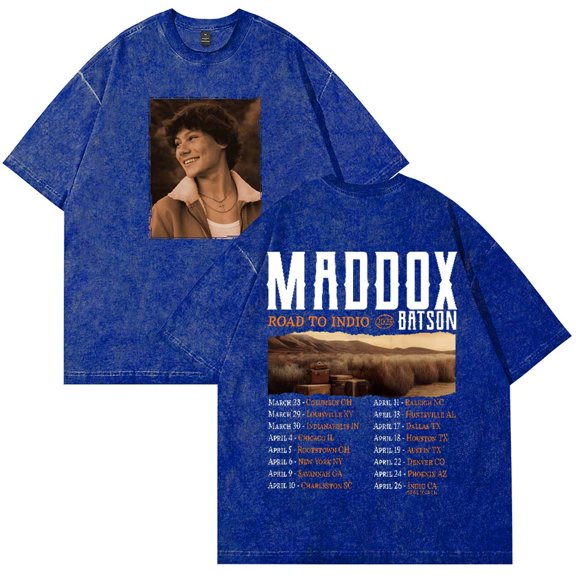 Maddox Batson Road To Indio Tour 2025 Merch T-Shirt Vintage Wash Tee Women Men Short Sleeve Crewneck Tee